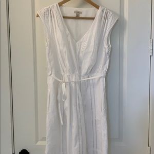 J. Crew White Eyelet Cinched Dress